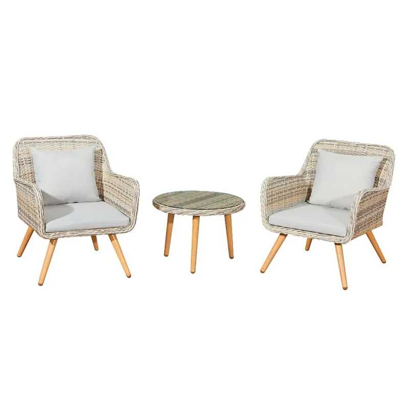 Set de terraza 2 plazas Sydney Gris Beige - Jardín