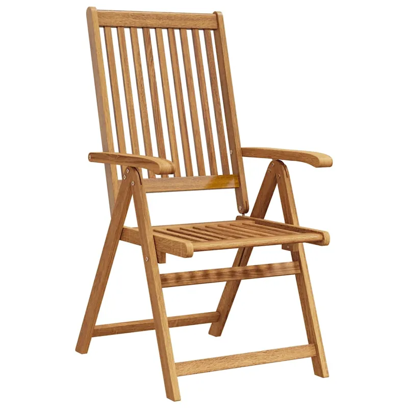 vidaXL Sillas plegables de jardín 2 uds madera maciza acacia marrón