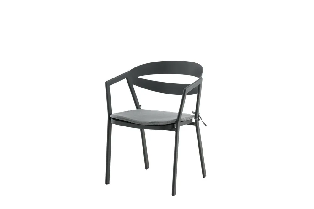 Silla de comedor para exterior SLIT 60x60x76 Negro - Jardín