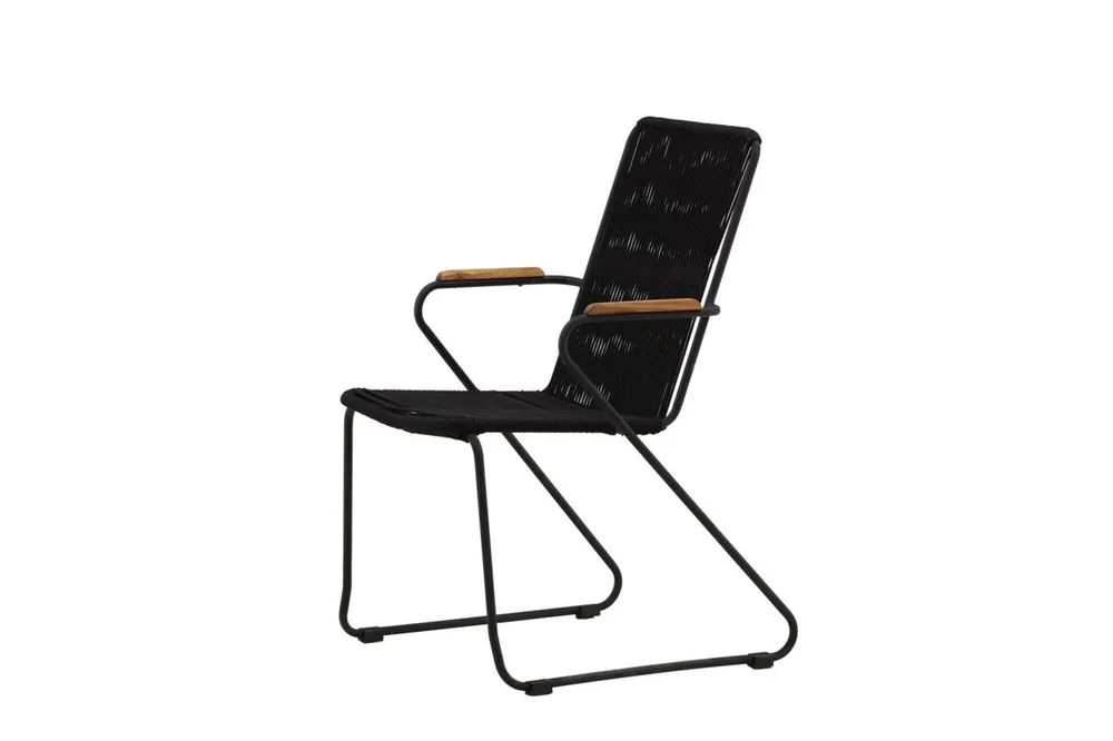 Silla de comedor para exterior BOIS 60x63x93 Negro - Jardín