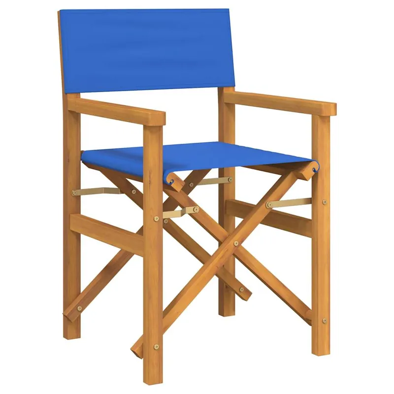 vidaXL Silla de director plegable madera maciza de teca crema - Jardín