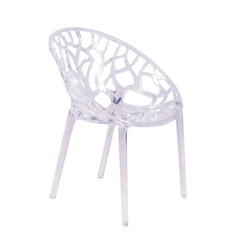 Silla de diseño en plástico de policarbonato transparente apta para exterior - Chrystal