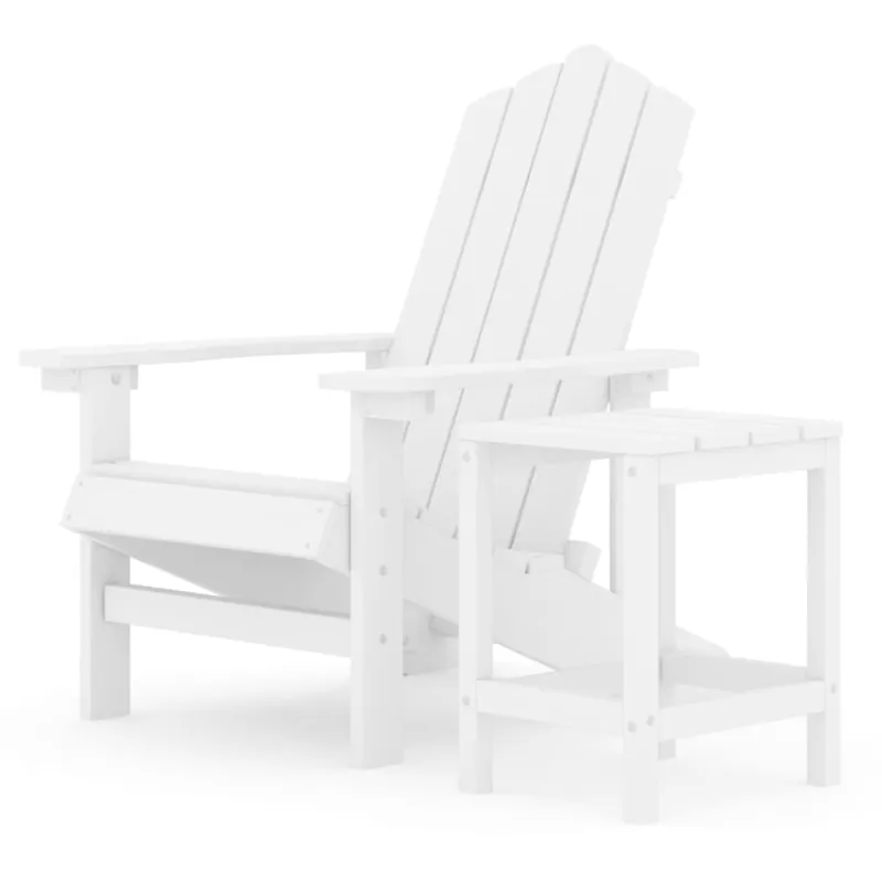 Silla de jardin Adirondack con mesa HDPE marrón - Jardín