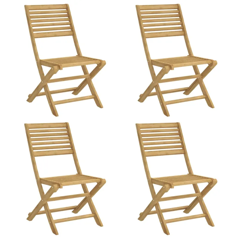 vidaXL Sillas de jardín plegables 4 uds madera acacia 48,5x61,5x87 cm