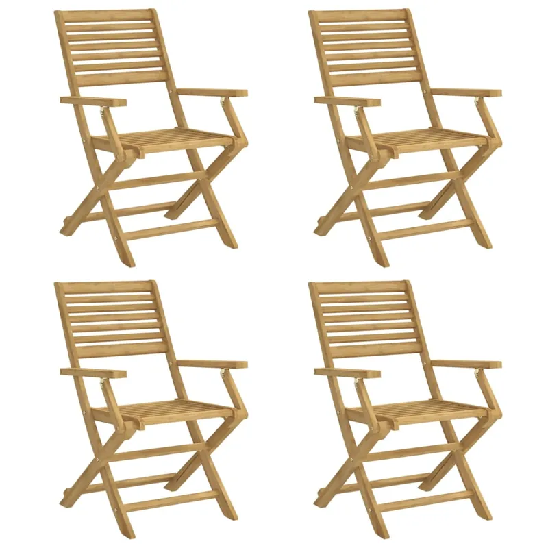 vidaXL Sillas de jardín plegables 4 uds madera acacia 54,5x61,5x86,5cm