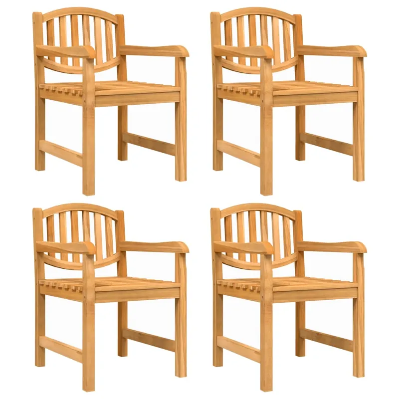 vidaXL Sillas de jardín 4 uds madera maciza de teca 58x59x88 cm