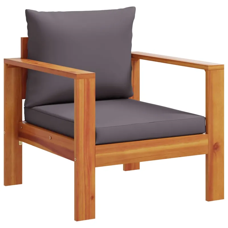 vidaXL Sillón de jardín con cojines madera maciza de acacia