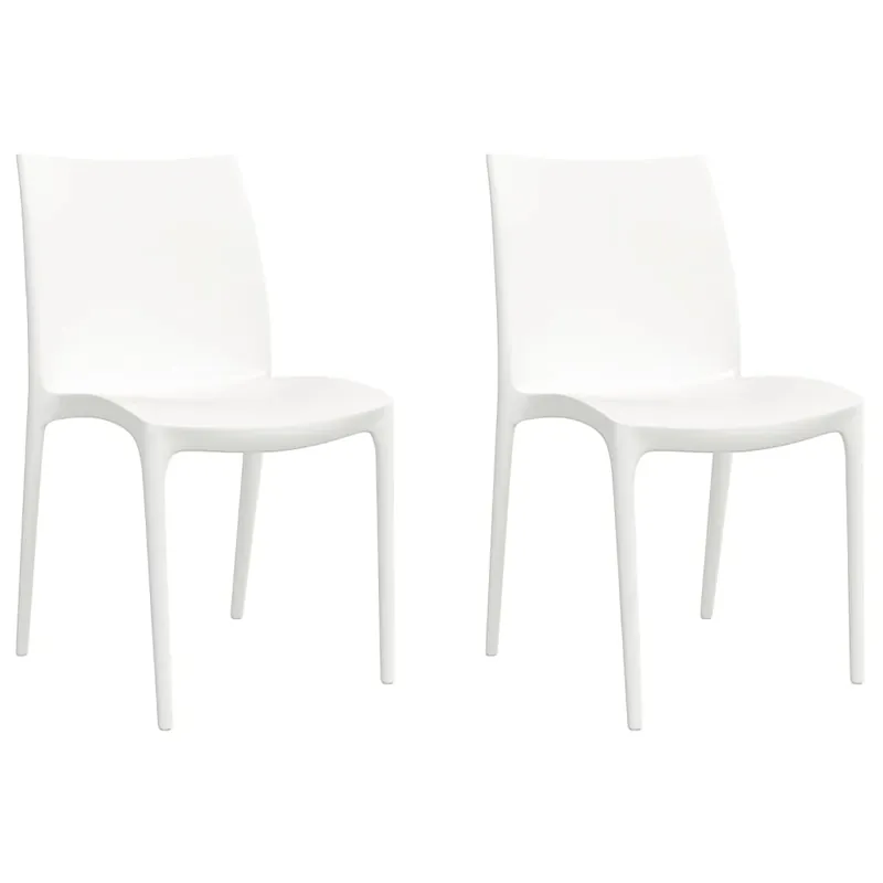 vidaXL Sillas de jardín 2 uds polipropileno color crema 50x46x80 cm