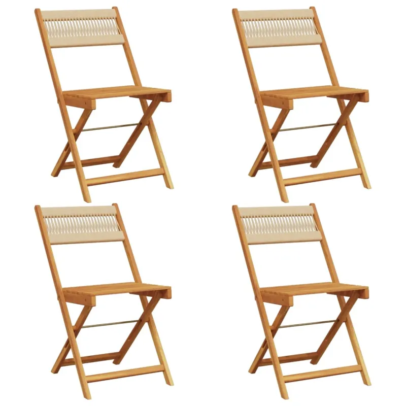 vidaXL Sillas de jardín reclinables 4 uds madera maciza acacia negro