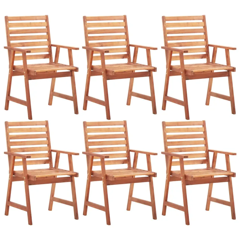 vidaXL Sillas de comedor para jardín 6 uds madera maciza de acacia