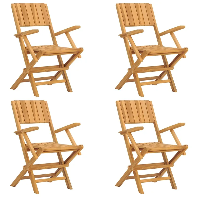 vidaXL Sillas de jardín plegables 4 uds madera maciza teca 55x61x90 cm