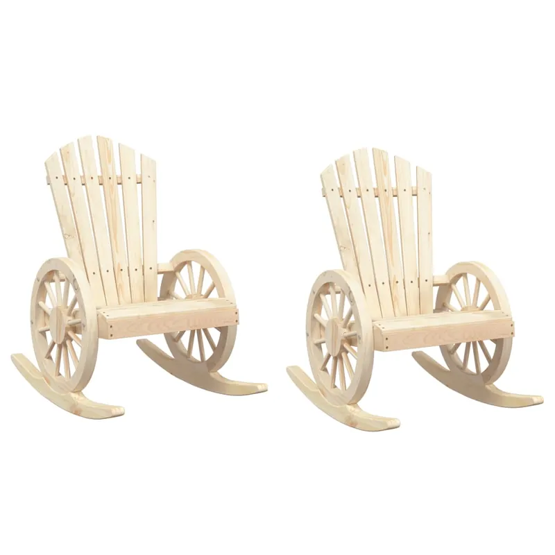 vidaXL Sillas mecedoras Adirondack 2 uds madera maciza de abeto - Jardín