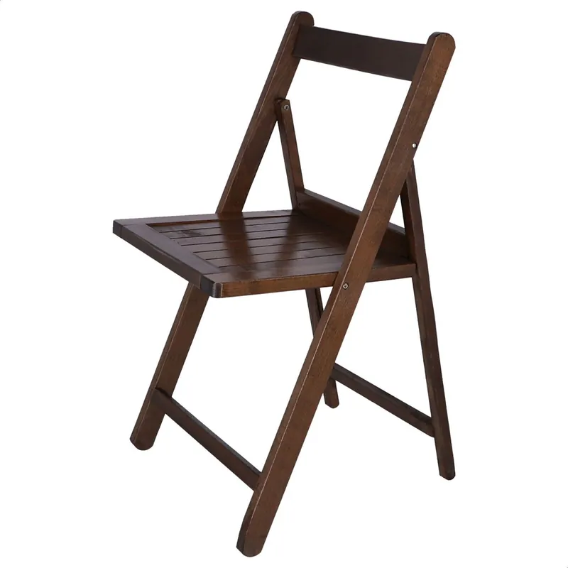 Silla NORTE en madera de haya, acabado en nogal, 42x47x79 cm - Jardín
