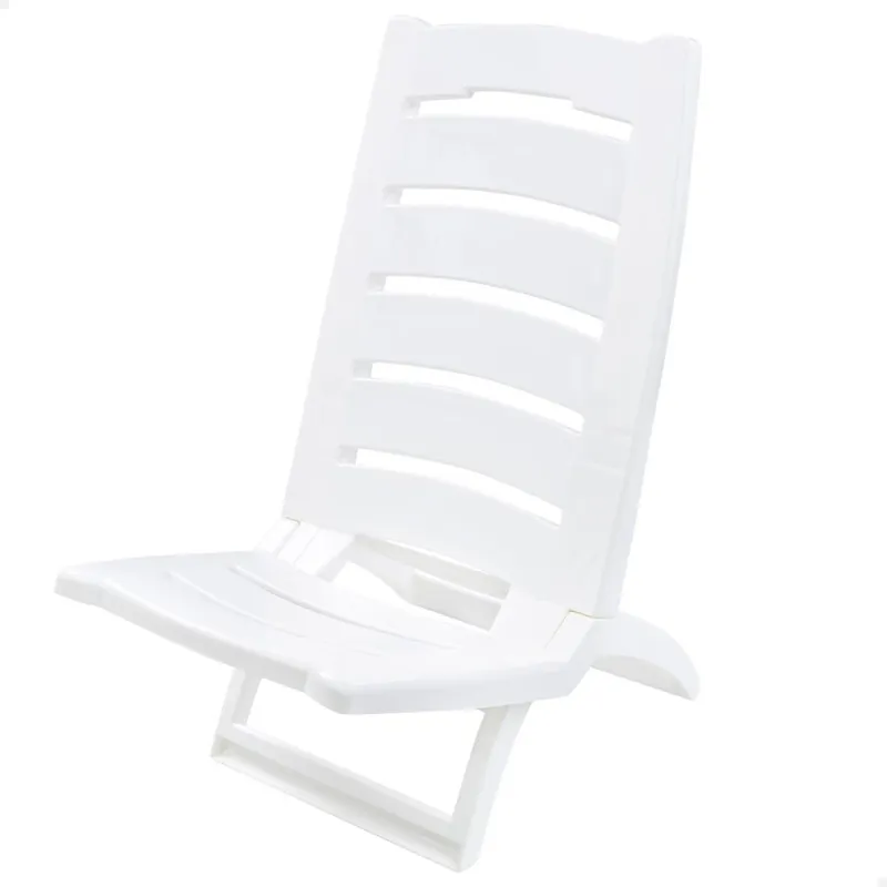 Silla playa plástico plegable baja color blanco Aktive - Jardín
