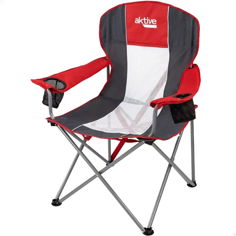 Silla plegable camping XL con posavasos Aktive - Jardín