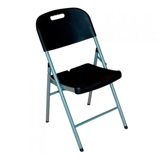 Silla Plegable con Asa Negra 47x58x87cm 7house - Jardín
