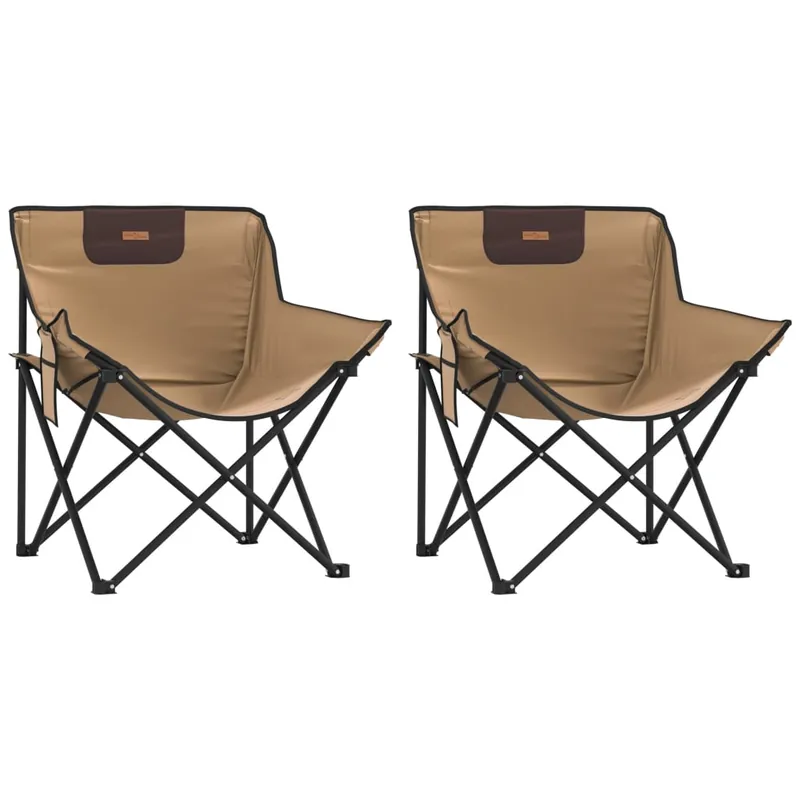 vidaXL Sillas de camping con bolsillo plegables 2 unidades gris - Jardín