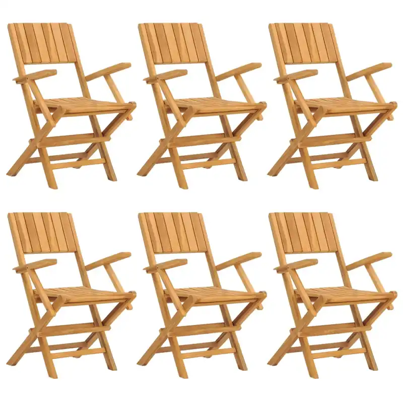 Sillas de jardin plegables 6 unidades madera maciza teca 55x61x90 cm - Jardín