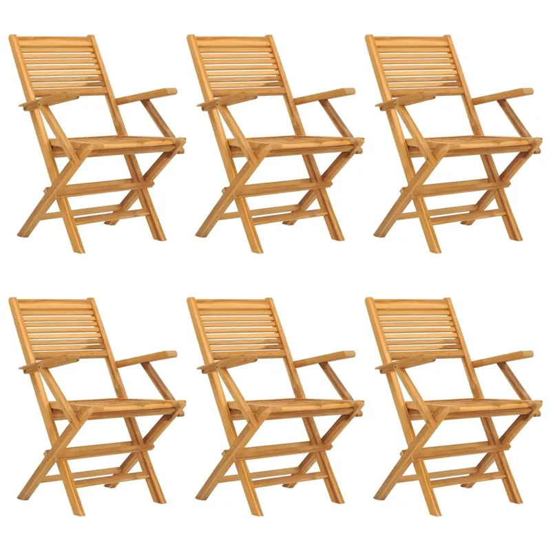 Sillas de jardin plegables 6 unidades madera maciza teca 55x62x90 cm - Jardín
