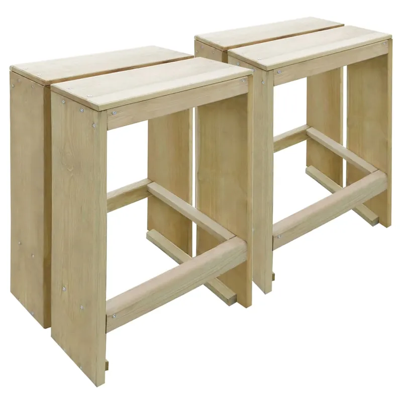 Taburetes de jardin 2 unidades madera de pino impregnada - Jardín