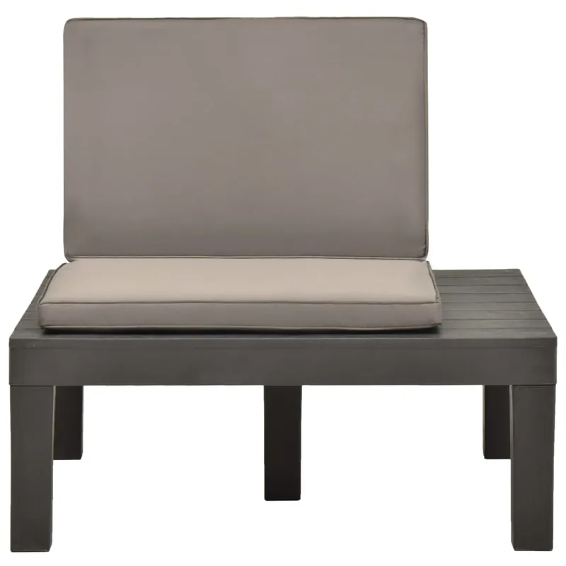 Tumbona de jardin con cojin plástico gris antracita - Jardín