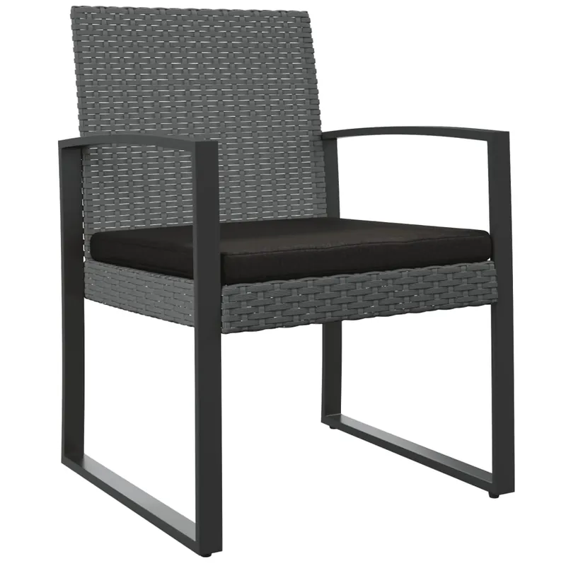 Sillas de comedor para jardin 2 unidades PP aspecto de ratán negro - Jardín