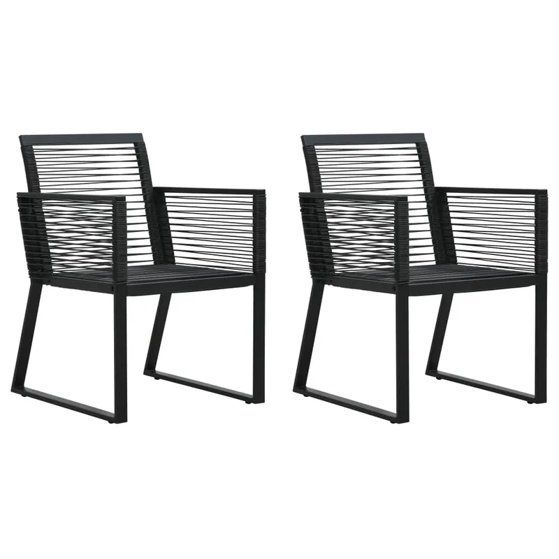 Sillas de jardin 2 unidades ratán de PVC negro - Jardín
