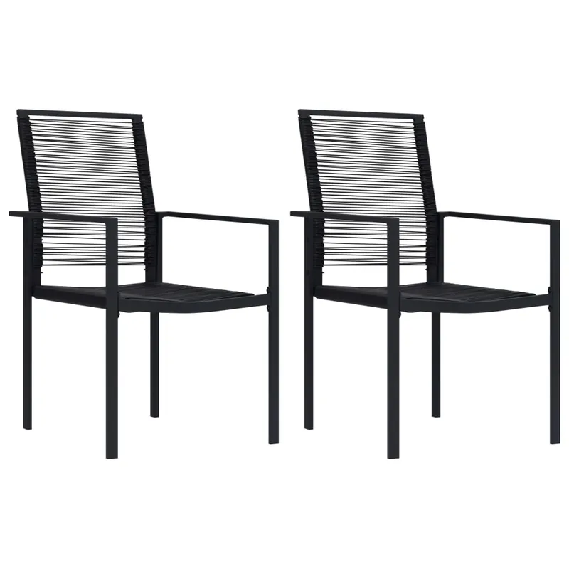 Sillas de jardin 2 unidades ratán de PVC negro - Jardín