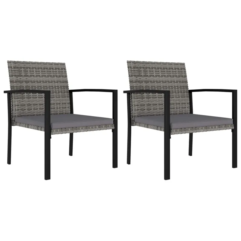 Sillas de comedor de jardin 2 unidades ratán sintético gris - Jardín
