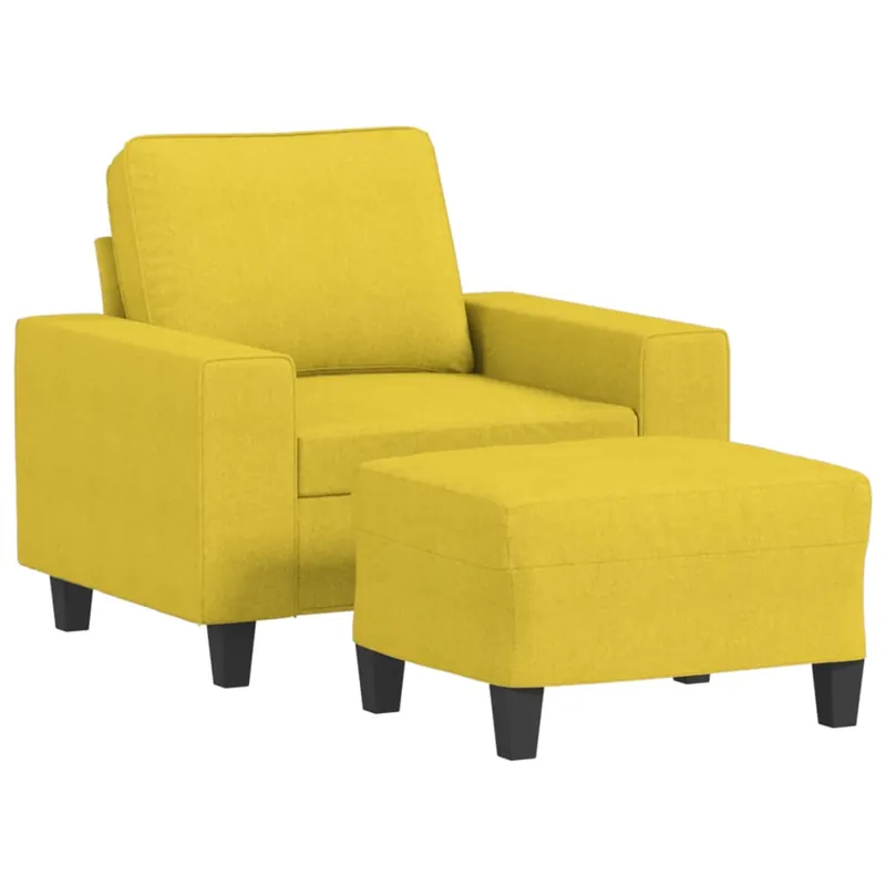 vidaXL Sillón con taburete tela gris claro 60 cm - Sofás sillones puffs