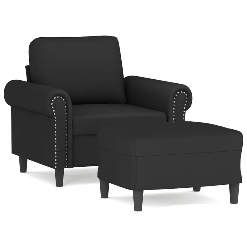 vidaXL Sillón con taburete terciopelo marrón 60 cm - Sofás sillones puffs