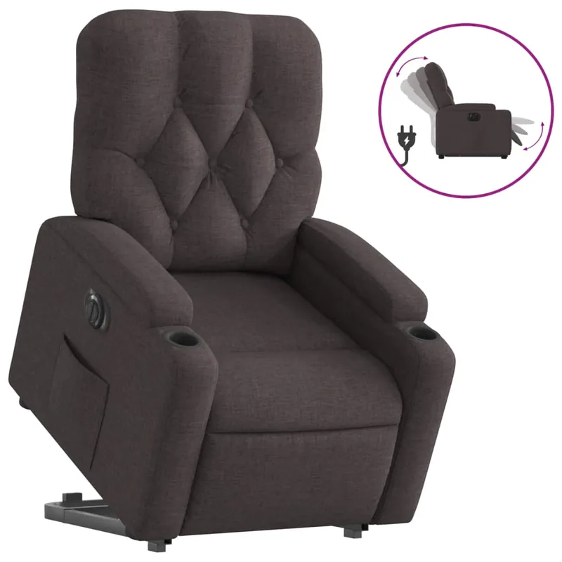 vidaXL Sillón eléctrico reclinable elevable de tela negro - Sofás sillones puffs