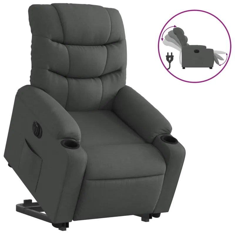 vidaXL Sillón eléctrico reclinable elevable de tela color crema - Sofás sillones puffs