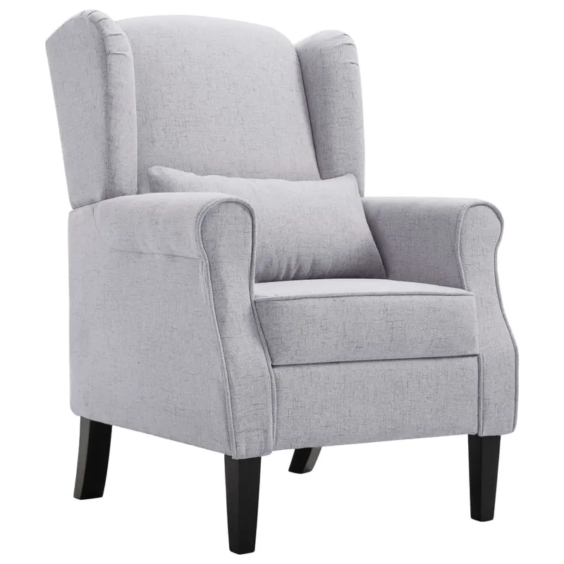 vidaXL Sillón de tela gris claro - Sofás sillones puffs