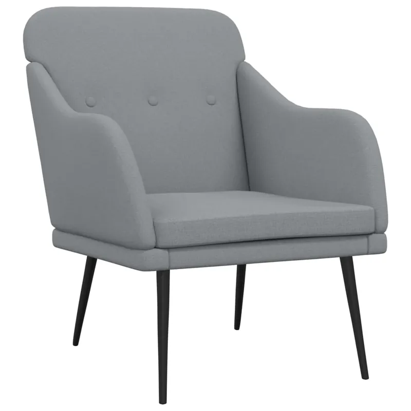 vidaXL Sillón de tela gris claro 63x76x80 cm - Sofás sillones puffs