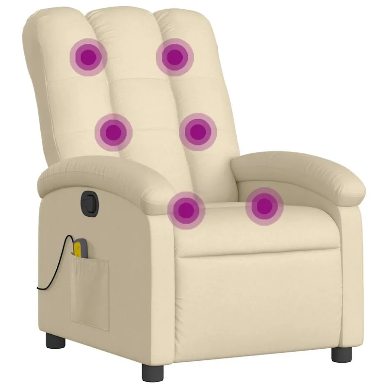 vidaXL Sillón de masaje reclinable de tela marrón oscuro - Sofás sillones puffs