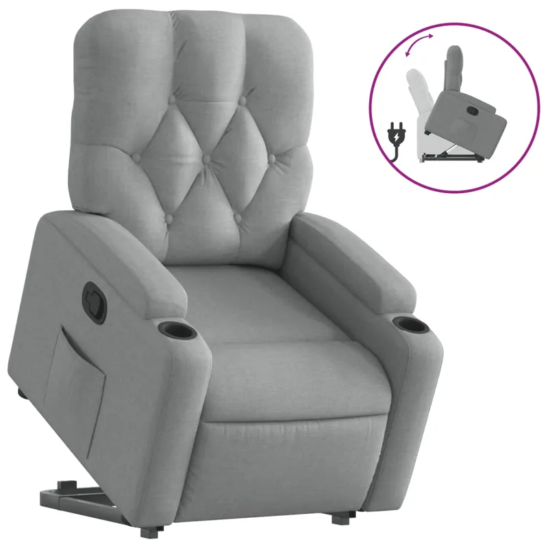 vidaXL Sillón reclinable elevable tela negro - Sofás sillones puffs