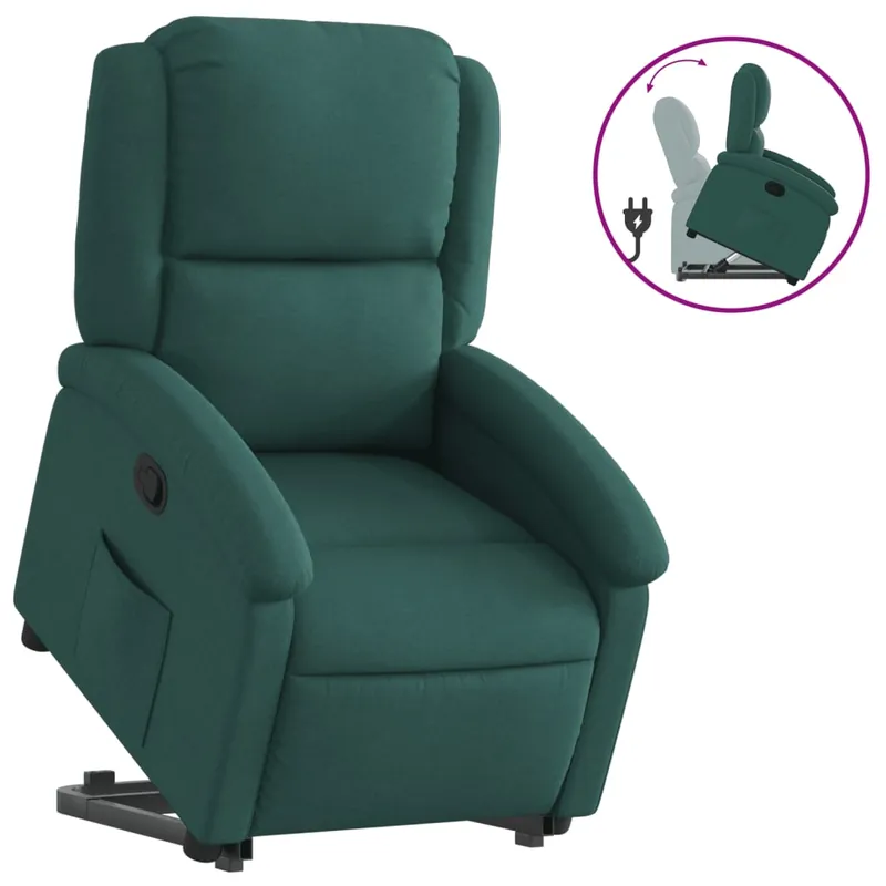 vidaXL Sillón reclinable elevable de tela gris oscuro - Sofás sillones puffs