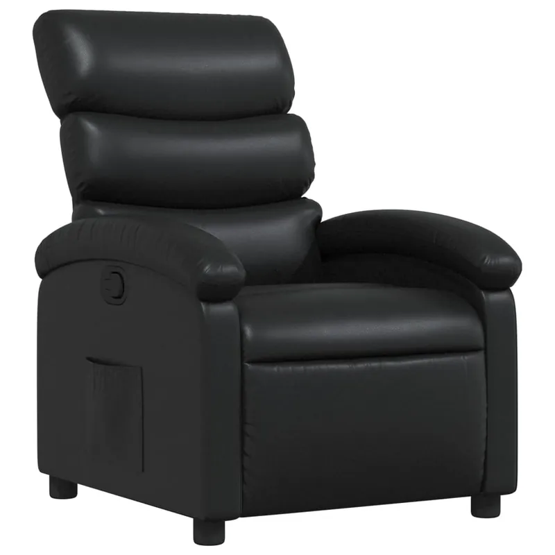 vidaXL Sillón reclinable de cuero sintético negro - Sofás sillones puffs