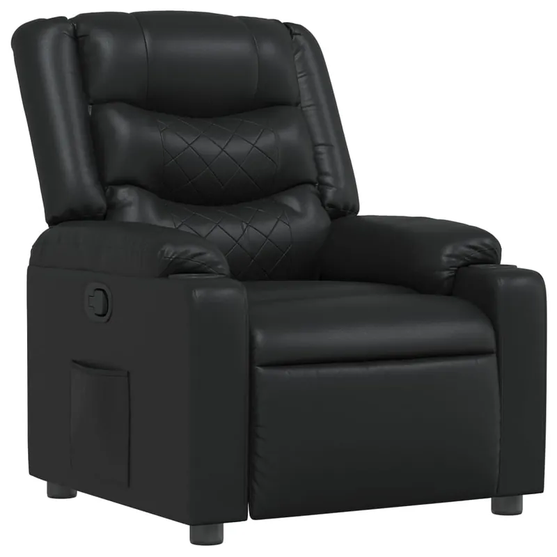 vidaXL Sillón reclinable de cuero sintético gris - Sofás sillones puffs