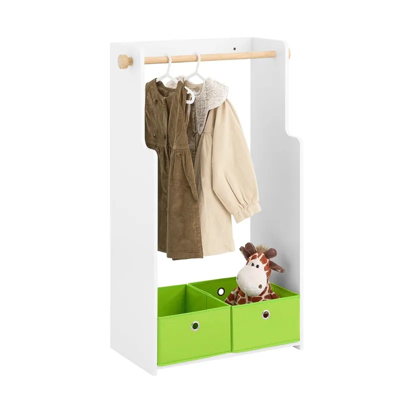 SoBuy KMB109-W Armario ropero Infantil con Perchero y Cajas 60 x 35 x 110 cm