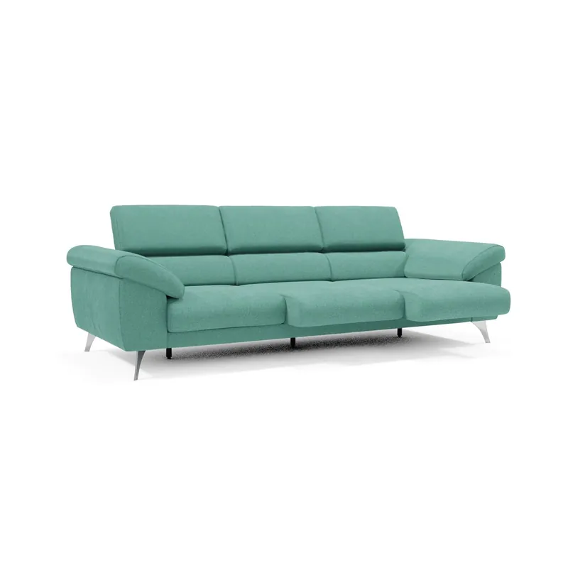 Donatello Sofá con 3 asientos extensibles reposabrazos con arcón en tejido desmontable 265 cm Amarillo - Sofás sillones puffs