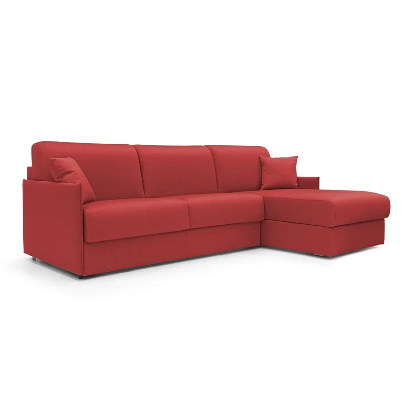 Evans Sofá esquinero convertible en tela impermeable 272 cm Izquierdo (mat. 160x197) Amarillo - Sofás sillones puffs