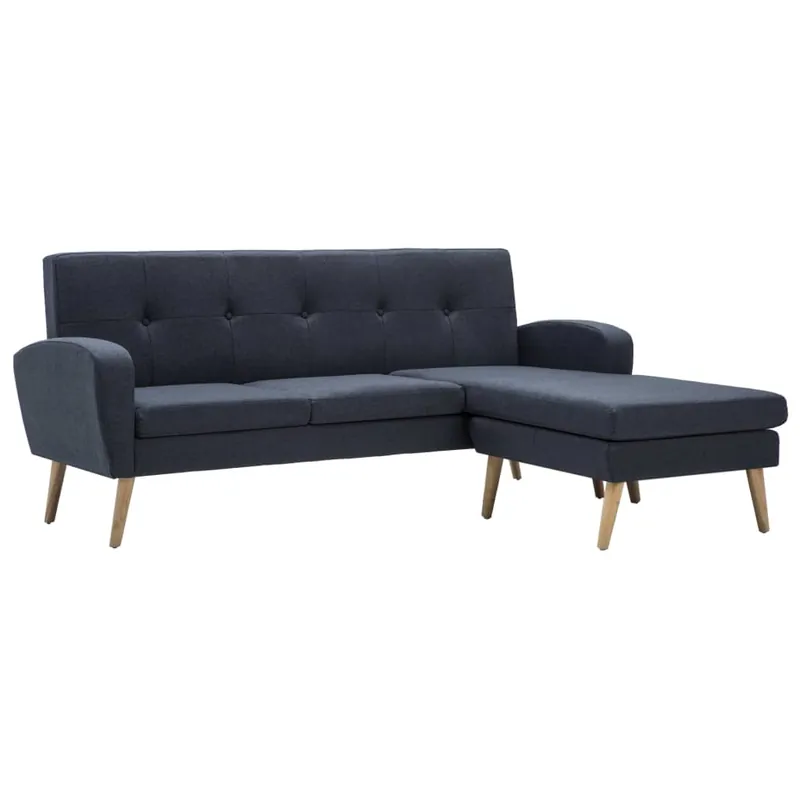 vidaXL Sofá con forma de L tapizado de tela gris oscuro 186x136x79 cm - Sofás sillones puffs
