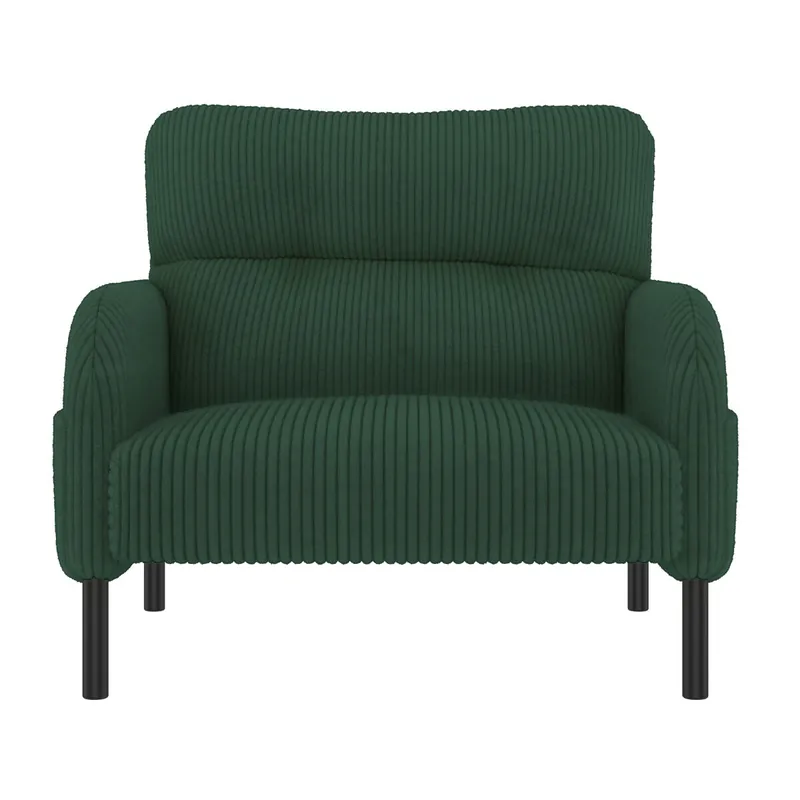 Juego 3 piezas Cord - Sillón + Hocker + Sofá 2 plazas - Estructura de acero, respaldo extra suave, asiento profundo, modular - Amarillo mostaza