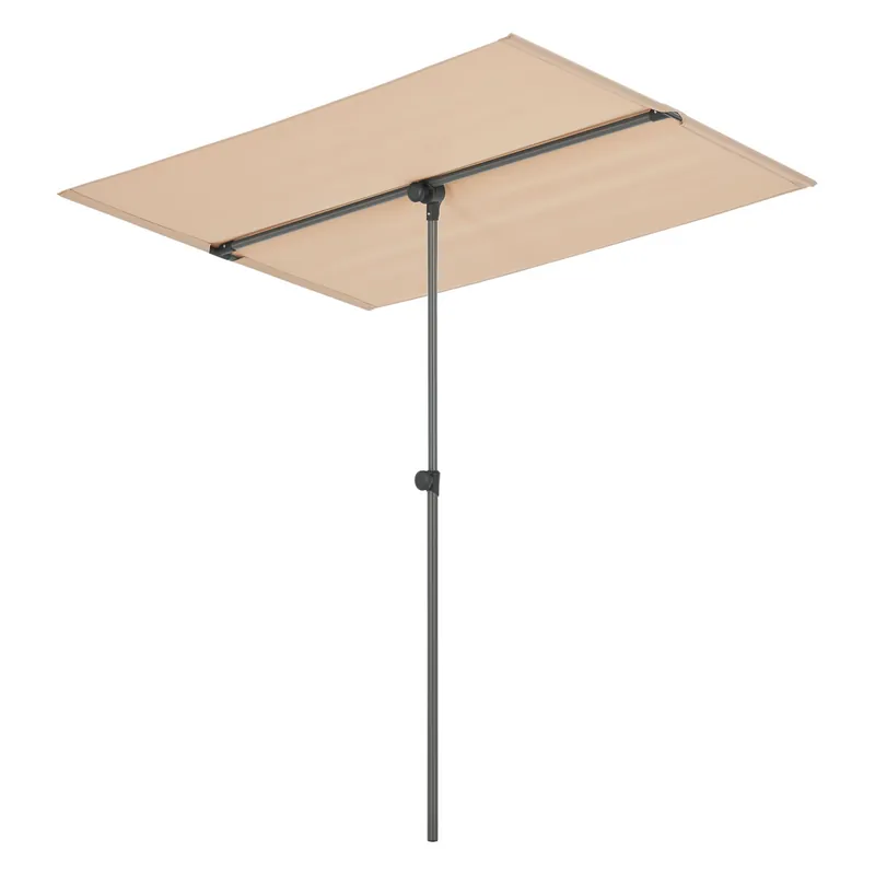 Sombrilla Carsoli inclinable rectangular impermeable aluminio poliéster color arena [pro.tec] - Jardín