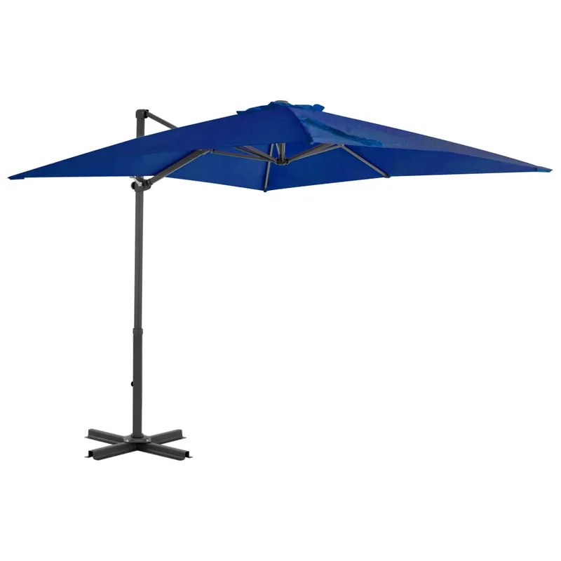 Sombrilla desplazada y poste de aluminio 250 x 250 cm azul celeste 02_0008547 - Jardín