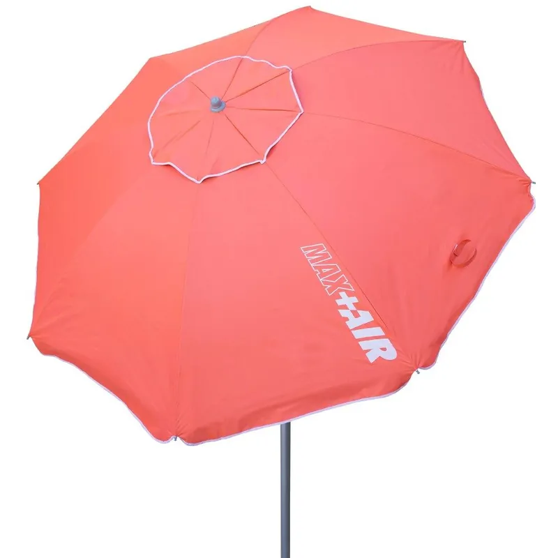 Sombrilla playa antiviento Ø220 cm c/mástil inclinable y protección UV50 Aktive - Jardín