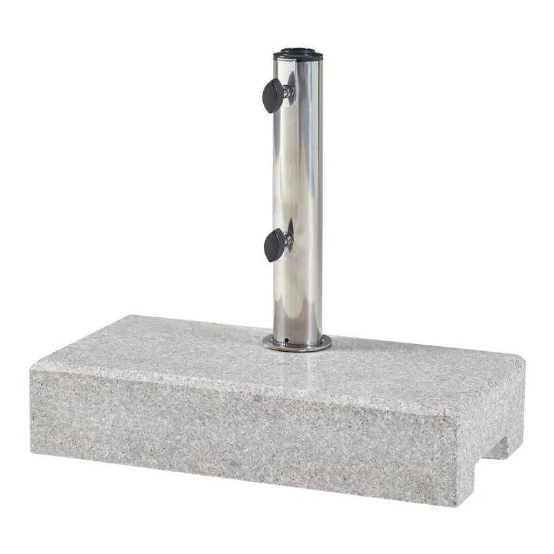 Soporte de sombrilla Bomba rectangular granito 45x22,5x9,5cm - Gris [casa.pro]