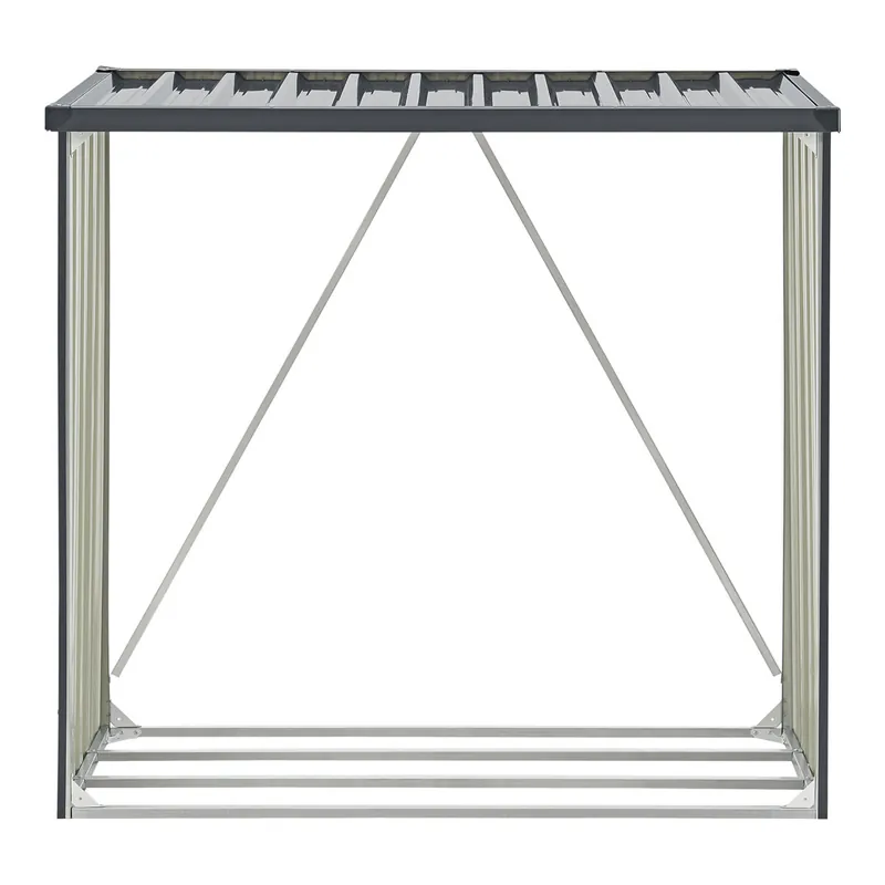 Soporte para leña Kalmar Sistema Clipping acero galvanizado 156 x 80 x 152 cm - Gris antracita [casa.pro]